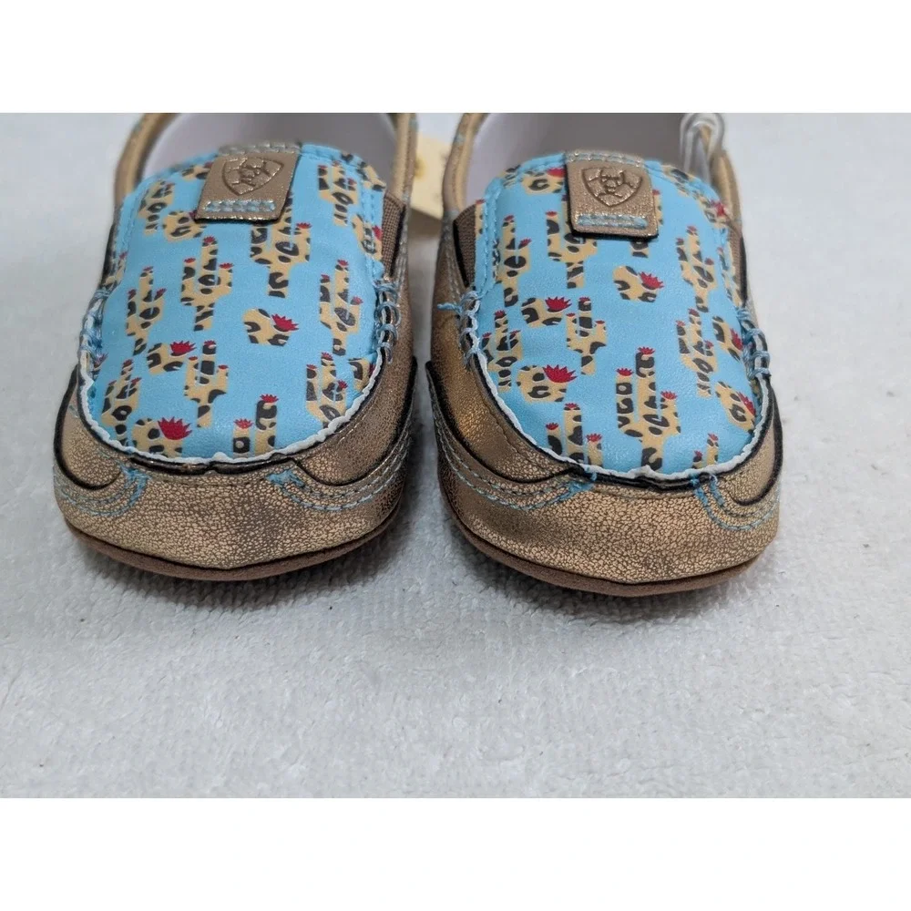Ariat Lil' Stompers Piper Cruiser Moccasin Slip-On Shoe Leopard Cactus Infant 3